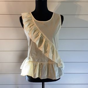 Worthington Yellow & White Stripe Top